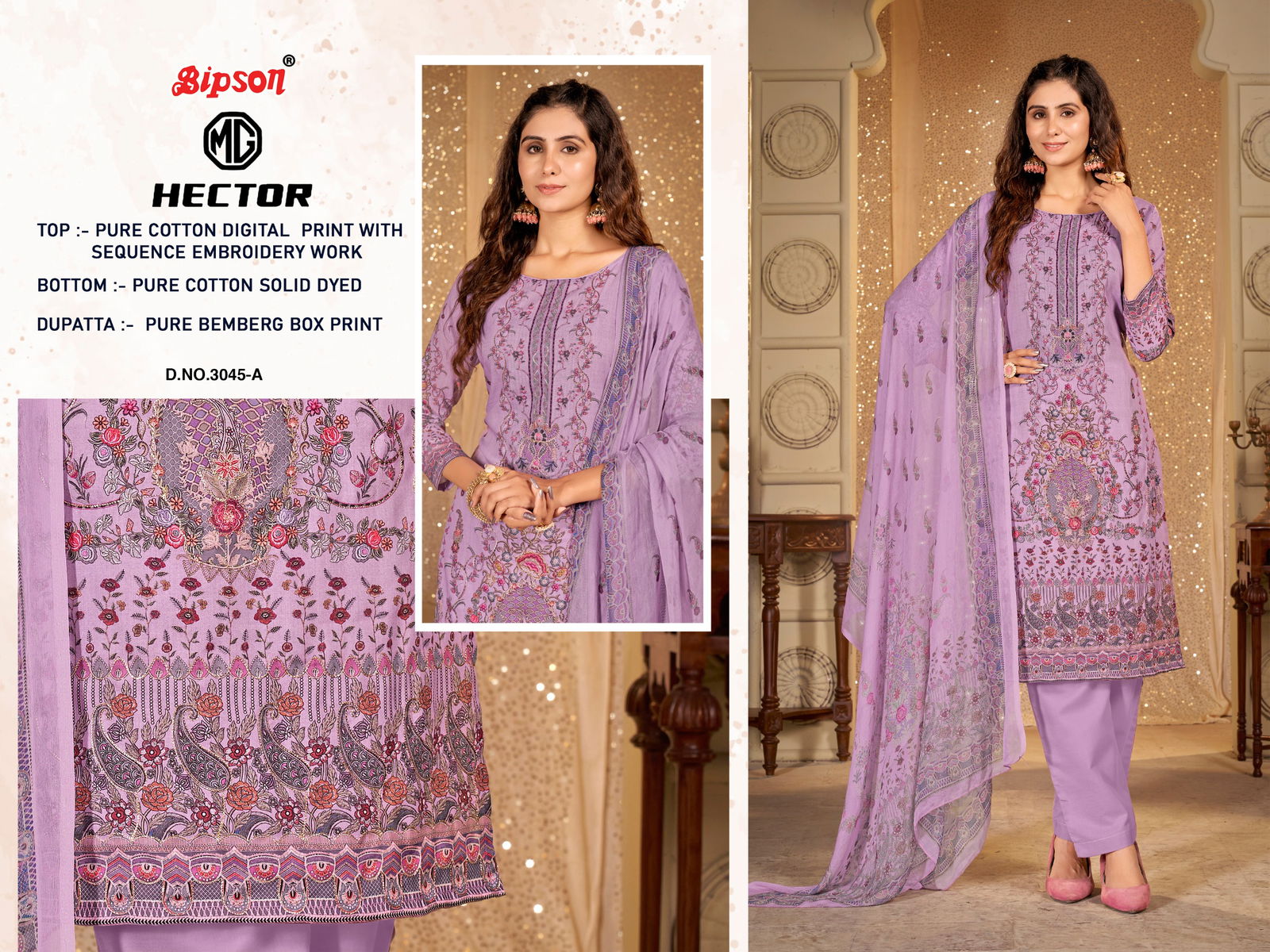 Mg Hector 3045 By Bipson Cotton Printed Dress Material Wholesalers In Delhi
